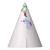 ラディバモダング蝶カラフル花誕生日 パーティーハット (裏面)