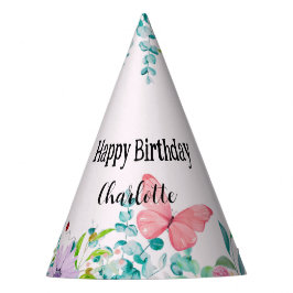 ラディバモダング蝶カラフル花誕生日 パーティーハット