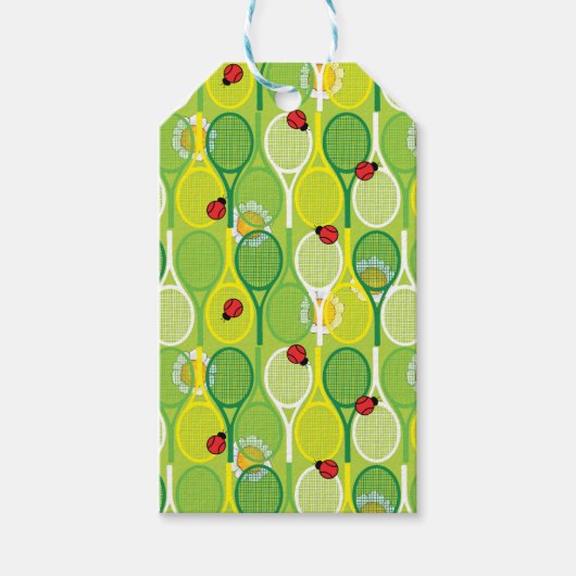 ラディバードと可愛いテニスラケット ギフトタグ (正面)