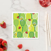 ラディバードと可愛いテニスラケット スタンダードカクテルナプキン (インサイチュ)