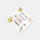 ラディバードベビーガールかわいい春サマー誕生日 スタンダードカクテルナプキン (角)