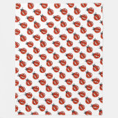 ラディバ赤と白グブランケット フリースブランケット (正面)