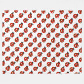 ラディバ赤と白グブランケット フリースブランケット (正面(横))