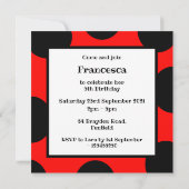 ラディパーソナライズされたバードパターン招待状 (裏面)