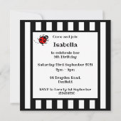 ラディパーソナライズされたバードパターン招待状 (裏面)