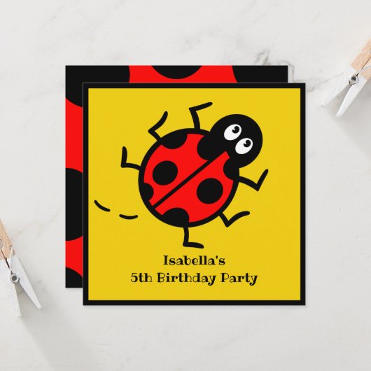 ラディパーソナライズされたバードパターン招待状 (正面/裏面インサイチュ)