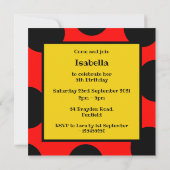 ラディパーソナライズされたバードパターン招待状 (裏面)