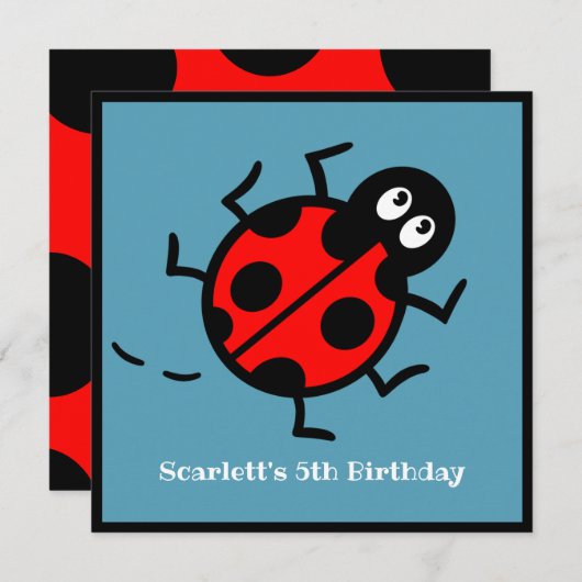 ラディパーソナライズされたバードパターン招待状 (正面/裏面)