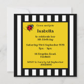 ラディパーソナライズされたバードパターン招待状 (裏面)