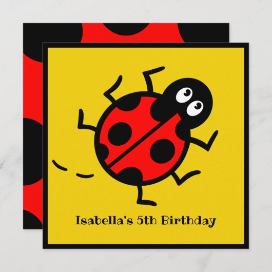 ラディパーソナライズされたバードパターン招待状 (正面/裏面)