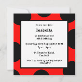 ラディパーソナライズされたバードパターン招待状 (裏面)