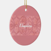 ラディピンクろうけつ染め名モノグラムの セラミックオーナメント (右)