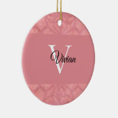 ラディピンクろうけつ染め名モノグラムの セラミックオーナメント (右)