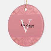 ラディピンクろうけつ染め名モノグラムの セラミックオーナメント (左)