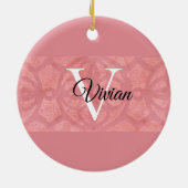 ラディピンクろうけつ染め名モノグラムの セラミックオーナメント (裏面)