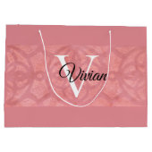 ラディピンクろうけつ染め名モノグラムの ラージペーパーバッグ (裏面)