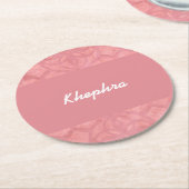 ラディピンクろうけつ染め名 ラウンドペーパーコースター (アングル)