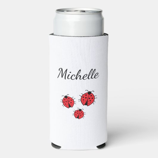 ラディフお洒落グイラストレーションかわいいパーソナライズされた スリム缶クーラー (Seltzer裏面)