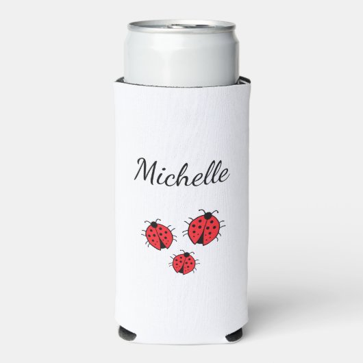 ラディフお洒落グイラストレーションかわいいパーソナライズされた スリム缶クーラー (Seltzer正面)