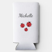 ラディフお洒落グイラストレーションかわいいパーソナライズされた スリム缶クーラー (裏面)