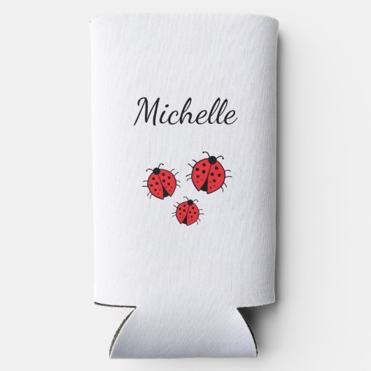 ラディフお洒落グイラストレーションかわいいパーソナライズされた スリム缶クーラー (裏面)