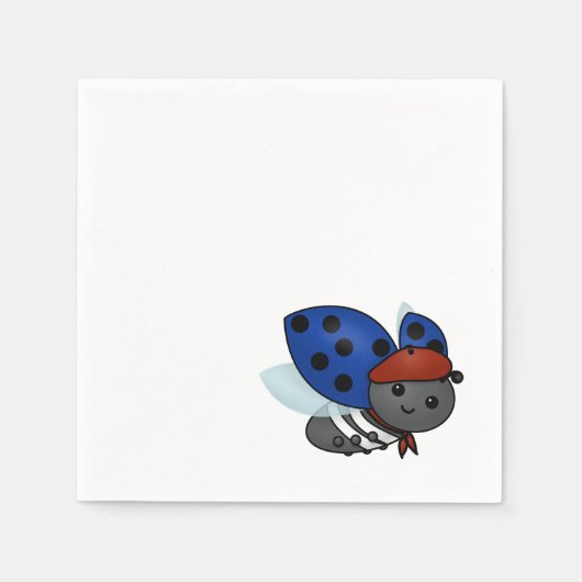 ラディフランスのバグ、スマイル スタンダードカクテルナプキン (正面)