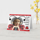 ラディブグフェアリープリンセスガールズフォト誕生日カード カード (黄色い花)