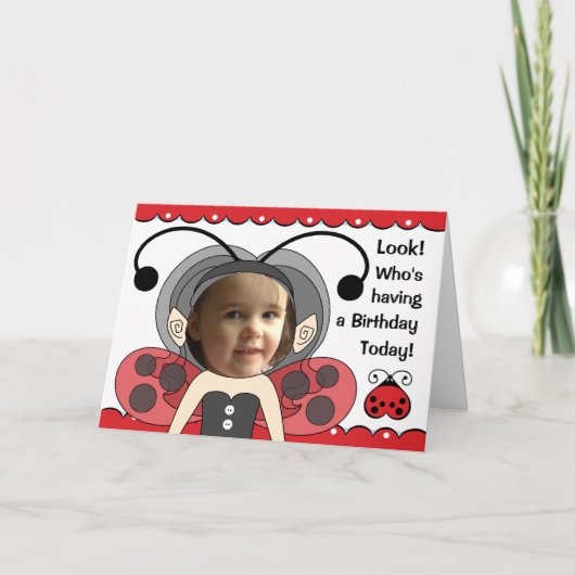 ラディブグフェアリープリンセスガールズフォト誕生日カード カード (正面)