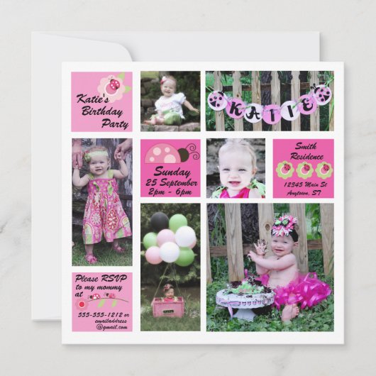 ラディブグ誕生日招待状 招待状 (正面)