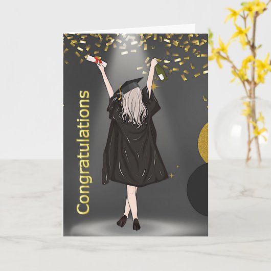 ラディーズカレッジ卒業 カード (黄色い花)