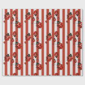 ラディ赤と白バストライプのグ ラッピングペーパー (フラット)