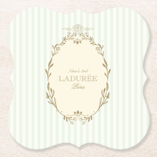 ラデュレパリスフランスのパティスリーヴィンテージ誕生日 ペーパーコースター (正面)