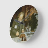 ラトゥールダルゲントレストランでのシーン ラウンド壁時計 (傾斜)