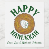 ラトクハッピーハヌカーハヌカー(ユダヤ教の祭り)ユダヤ教ホリデービープ ワインラベル (シングルラベル)