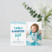 ラトケの笑い 輝く現代の楽しいハヌカの写真 シーズンポストカード (スタンド正面)