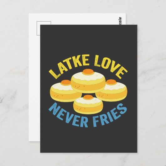 ラトケ愛は決してフライにならないユダヤ人のハヌカ祭りおもしろギフト ポストカード (正面/裏面)