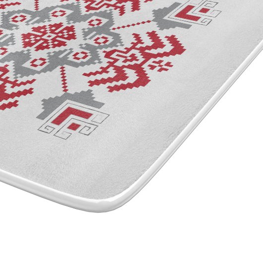 ラトビアのアユークリスフォークアート幾何学的メダリオン カッティングボード (角)