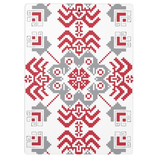 ラトビアのアユークリスフォークアート幾何学的メダリオン クリップボード (裏面)