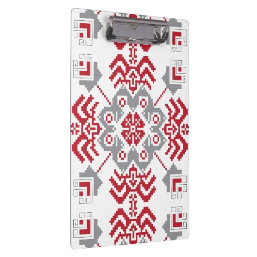 ラトビアのアユークリスフォークアート幾何学的メダリオン クリップボード (右)