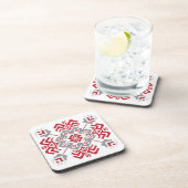 ラトビアのアユークリスフォークアート幾何学的メダリオン コースター (右側)