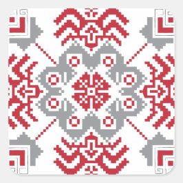 ラトビアのアユークリスフォークアート幾何学的メダリオン スクエアシール