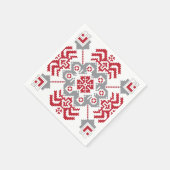 ラトビアのアユークリスフォークアート幾何学的メダリオン スタンダードカクテルナプキン (角)