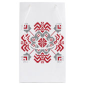 ラトビアのアユークリスフォークアート幾何学的メダリオン スモールペーパーバッグ (裏面)