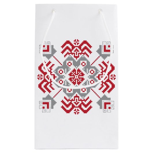 ラトビアのアユークリスフォークアート幾何学的メダリオン スモールペーパーバッグ (裏面)