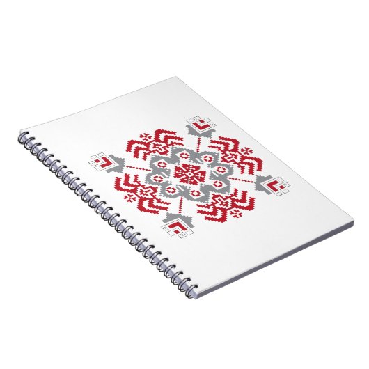 ラトビアのアユークリスフォークアート幾何学的メダリオン ノートブック (右側)