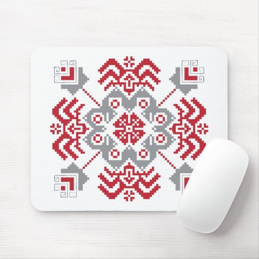 ラトビアのアユークリスフォークアート幾何学的メダリオン マウスパッド (マウス)