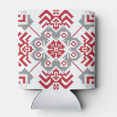 ラトビアのアユークリスフォークアート幾何学的メダリオン 缶クーラー (裏面)