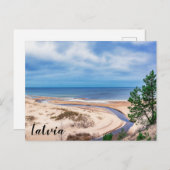 ラトビアのバルト海付近の白い砂のビーチ ポストカード (正面/裏面)