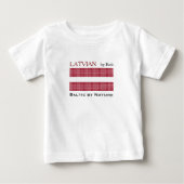 ラトビアのピクセル化した国旗 ベビーTシャツ (正面)