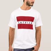 ラトビアのラトビアの旗の国のLatvijaの文字の名前 Tシャツ (正面)